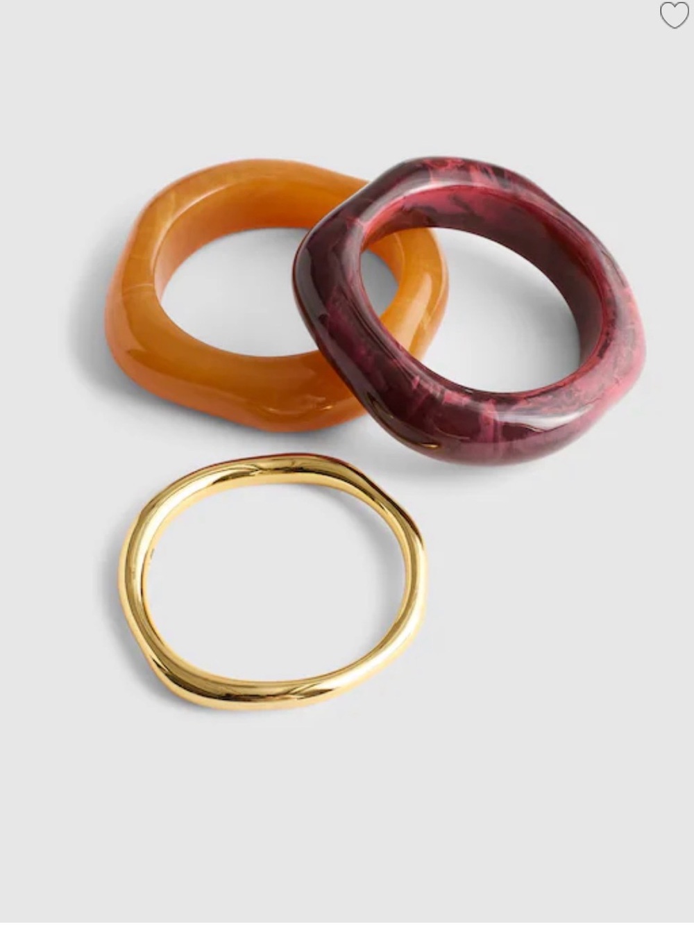 NWT Madewell Three-Pack Sculptural Resin Bangle Bracelet Set
